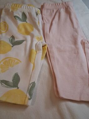 New Lemon Print and Pink Baby Leggings.
